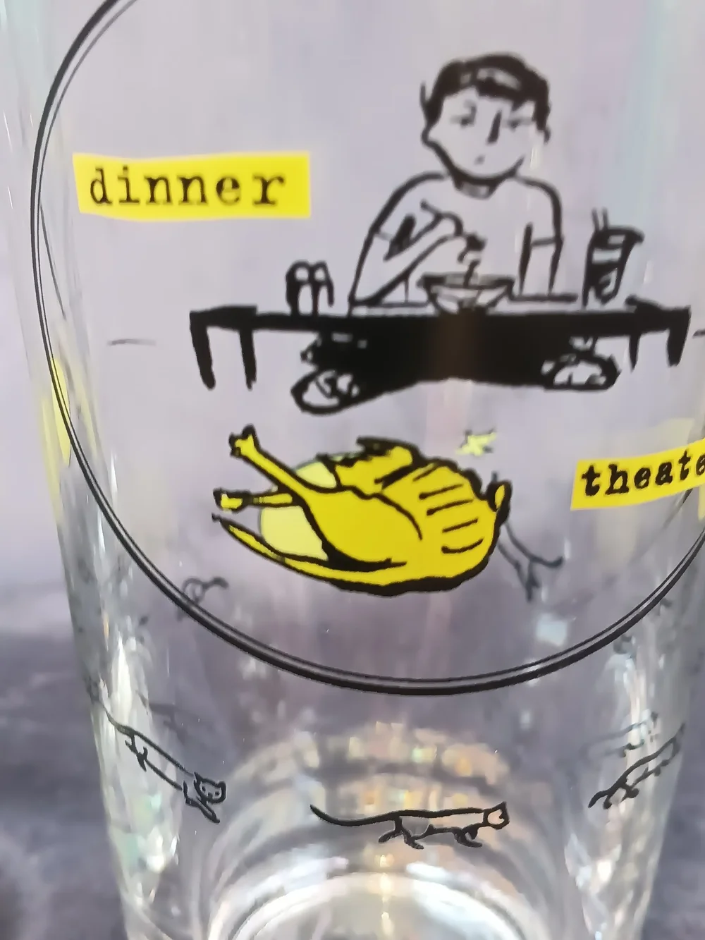 An Inconvenient Kitty Set Of 4 Yellow Graphic Pint Glasses. Hilarious!